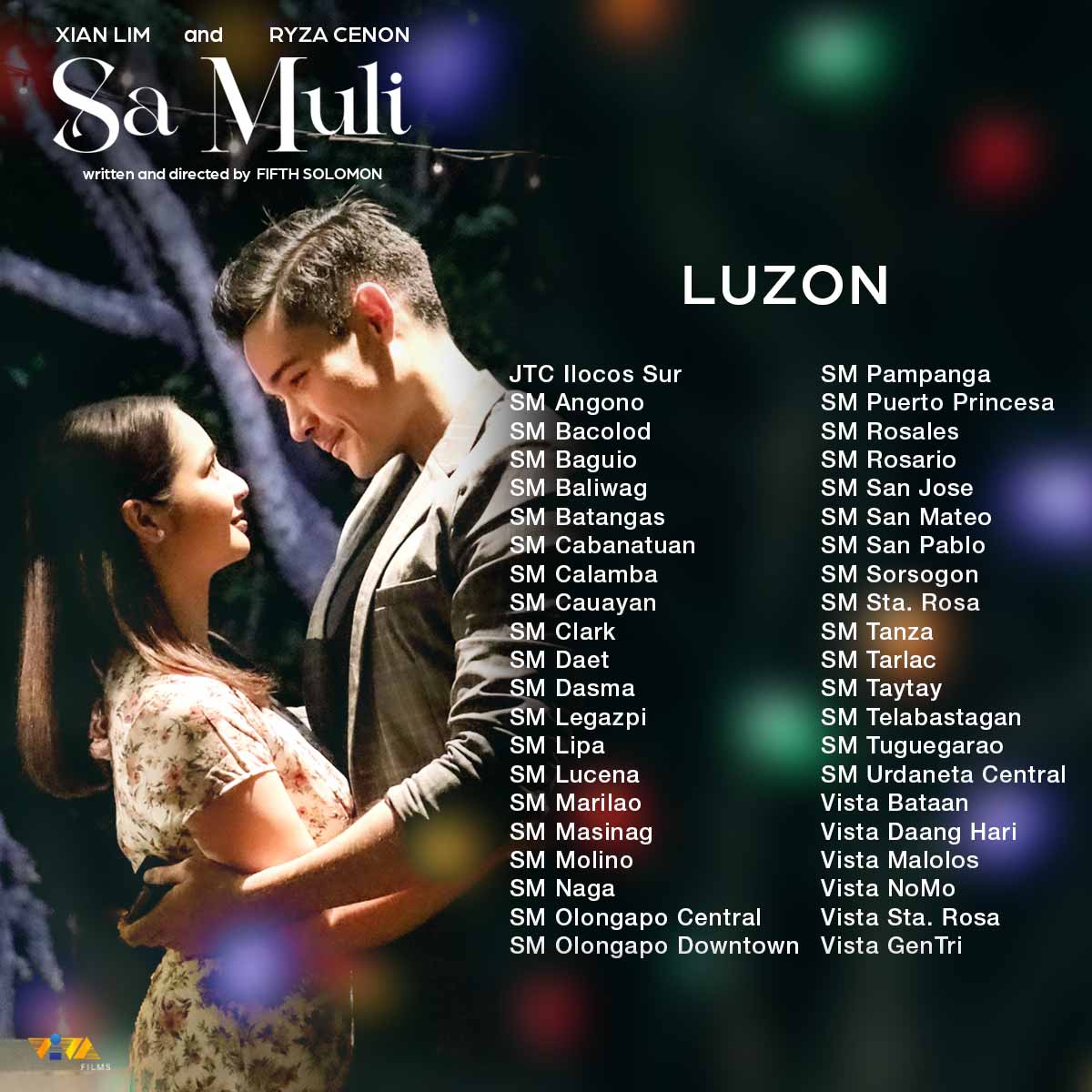 VIVA_Films's tweet photo. SA MULI is Now Showing In Cinemas Nationwide!

Let's have a movie-date kasama sina Xian Lim at Ryza Cenon sa 'SA MULI'. Written and directed by Fifth Solomon. 

#SaMuliNowShowing #SaMuli #XianLim #RyzaCenon https://t.co/8ReIpruYjz