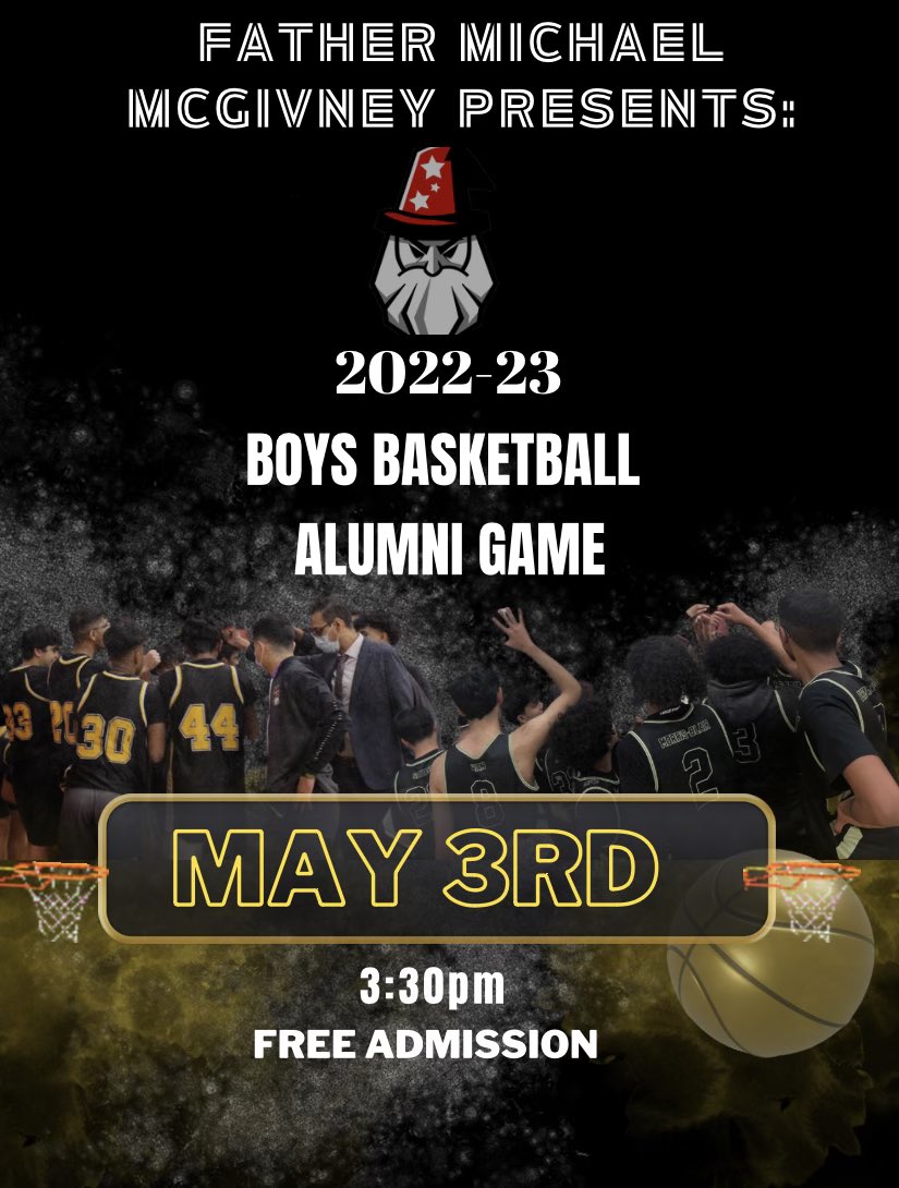 FMMSAC's tweet image. Hey McGivney! Come watch the 2021-22 Senior Boys Basketball team play against this year’s team in a friendly and fun alumni match! It will be taking place next Wednesday after school and admission is FREE! See you there! ☺️🏀⛹️‍♂️⭐️ @FMMtweets