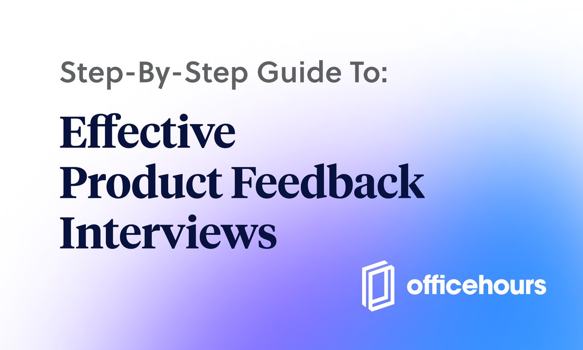 Founders &amp; PMs: Struggling to access high quality product feedback? 

Read our guide to booking &amp; conducting effective product feedback interviews.

Full guide on our blog 👇

officehours.com/blog/step-by-s…