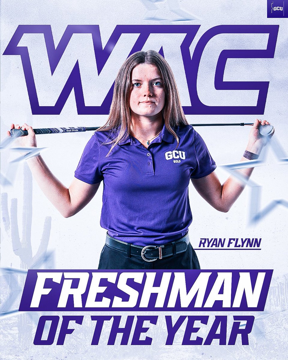 GCU_WGolf's tweet photo. 𝐑𝐞𝐜𝐨𝐫𝐝 𝐛𝐫𝐞𝐚𝐤𝐢𝐧𝐠 season 🏅🏌️‍♀️

Ryan Flynn has been named WAC Freshman of the Year while 5 Lopes earn 6 awards, the MOST in the school’s D1 era‼️

#LopesUp https://t.co/ZNz3ZzbB0j