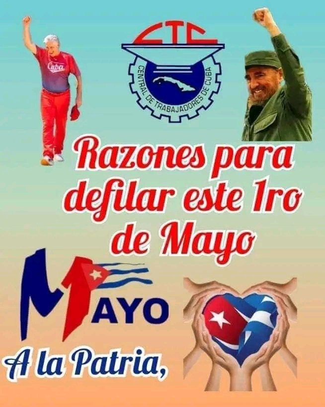 #inderLosPalacios presente este Primero de Mayo.‼️Todos a Desfilar‼️. #ALaPatriaManosYCorazón <a href="/CMontiller/">Osvaldo C. Vento Montiller</a> <a href="/DaniellysSanch6/">Daniellys Sanchez</a> <a href="/YamileRamosCord/">Yamilé Ramos Cordero</a> <a href="/AliuskaCarballo/">Aliuska Pérez Carballo</a> <a href="/AlieskyPita/">Aliesky Pita</a> @NiurkaGonzles1 <a href="/CAMLosPalacios1/">CAM Los Palacios</a> <a href="/CarlosM660424/">Carlos Manuel de la Cruz Palacios</a>