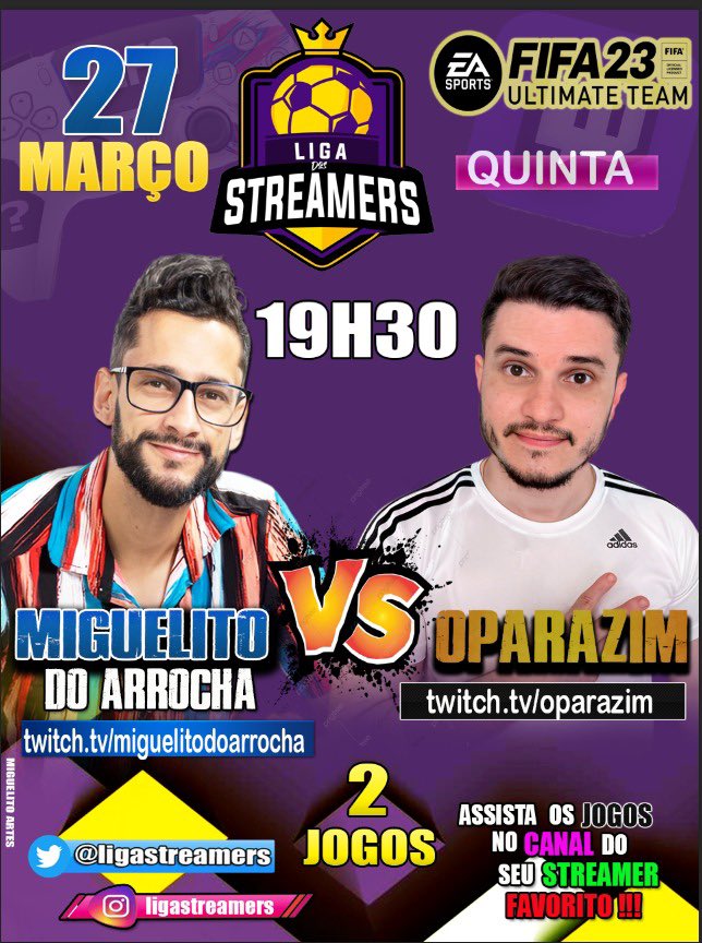 Amanhã tem <a href="/oparazim/">Diego Oparazim</a>  x <a href="/MiguelitoDoArro/">Miguelito do arrocha</a> em dois super jogos