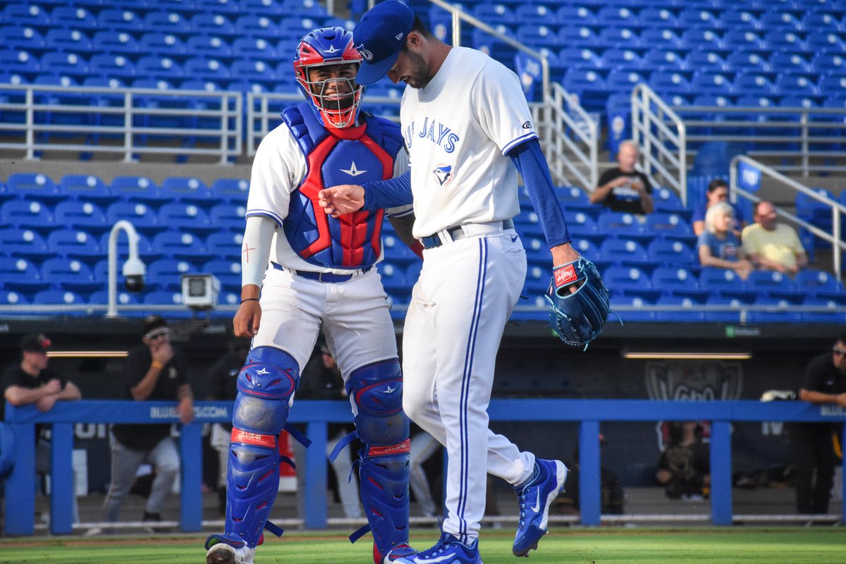 Dunedin Blue Jays (@dunedinbluejays) on Twitter photo In 3.1 innings, Sammy Hernandez (<a href="/Samuel_H02/">Sammy Hernandez</a>) and Mitch White may have become best friends 😁 In 3.1 innings, Sammy Hernandez (<a href="/Samuel_H02/">Sammy Hernandez</a>) and Mitch White may have become best friends 😁