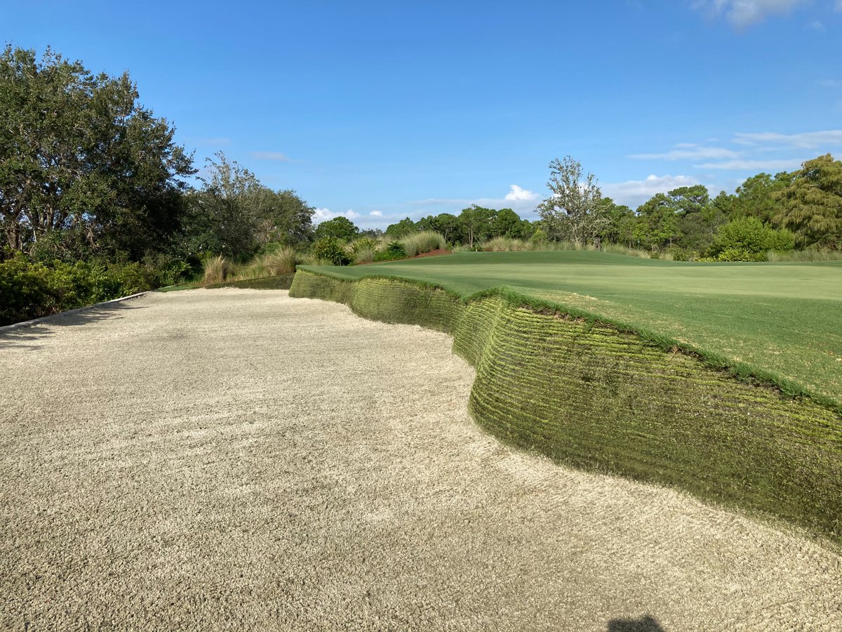 PermaEdgeBunker's tweet photo. We're back at the Floridian with @PermaEdgeBunker! Several years from the bunkers we built on the Harmon Par-3 Course, work begins on the Floridan Course.  Jerame Miller and Classic Golf are set to build low-reveal style edges.  Site visit pics and video coming soon! https://t.co/MvasdrmonO