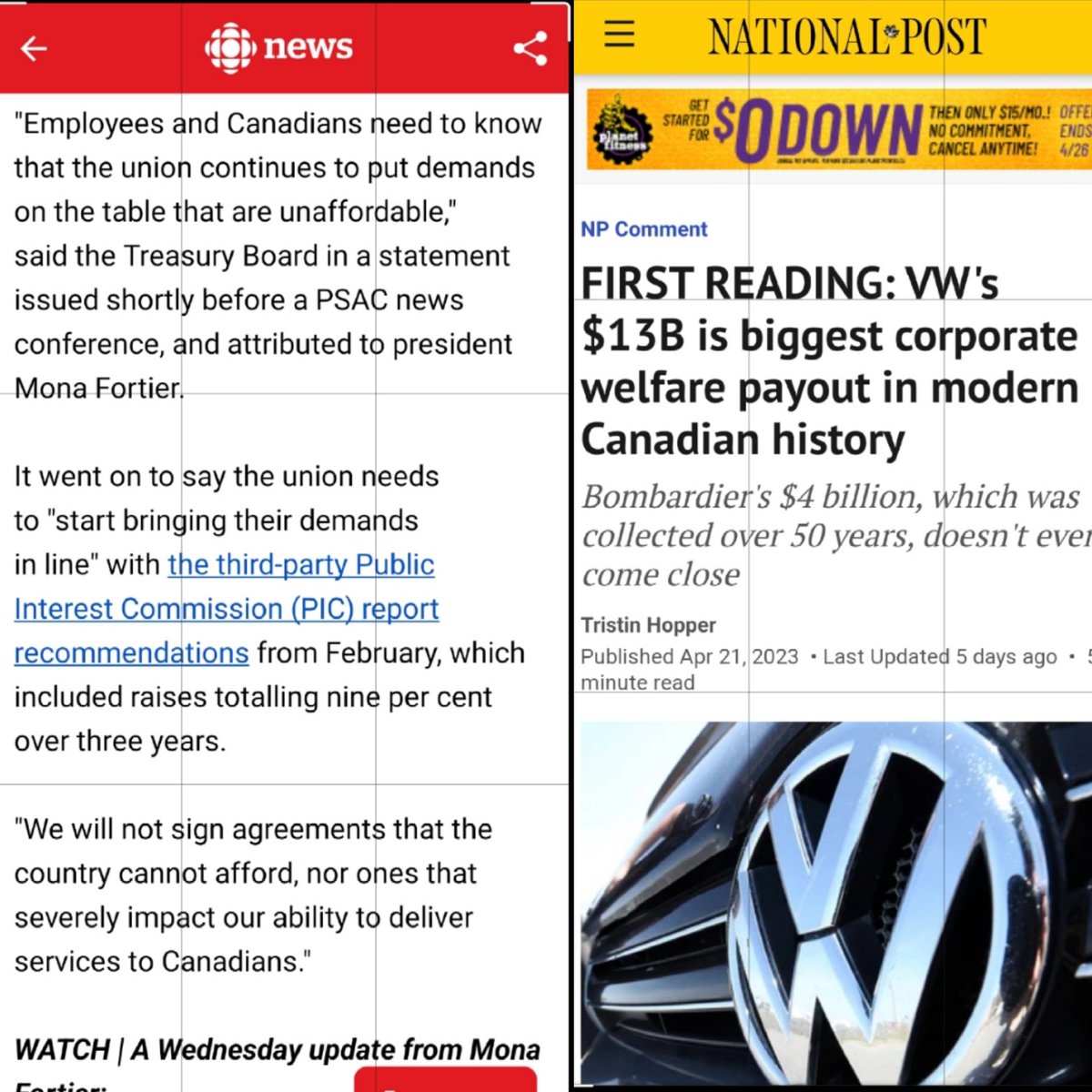 thetimkehler's tweet image. Giving employees a wage that matches inflation? Unaffordable.
Giving a foreign company 13 BILLION dollars in subsidies and handouts? No big deal.
#PSACStrike2023