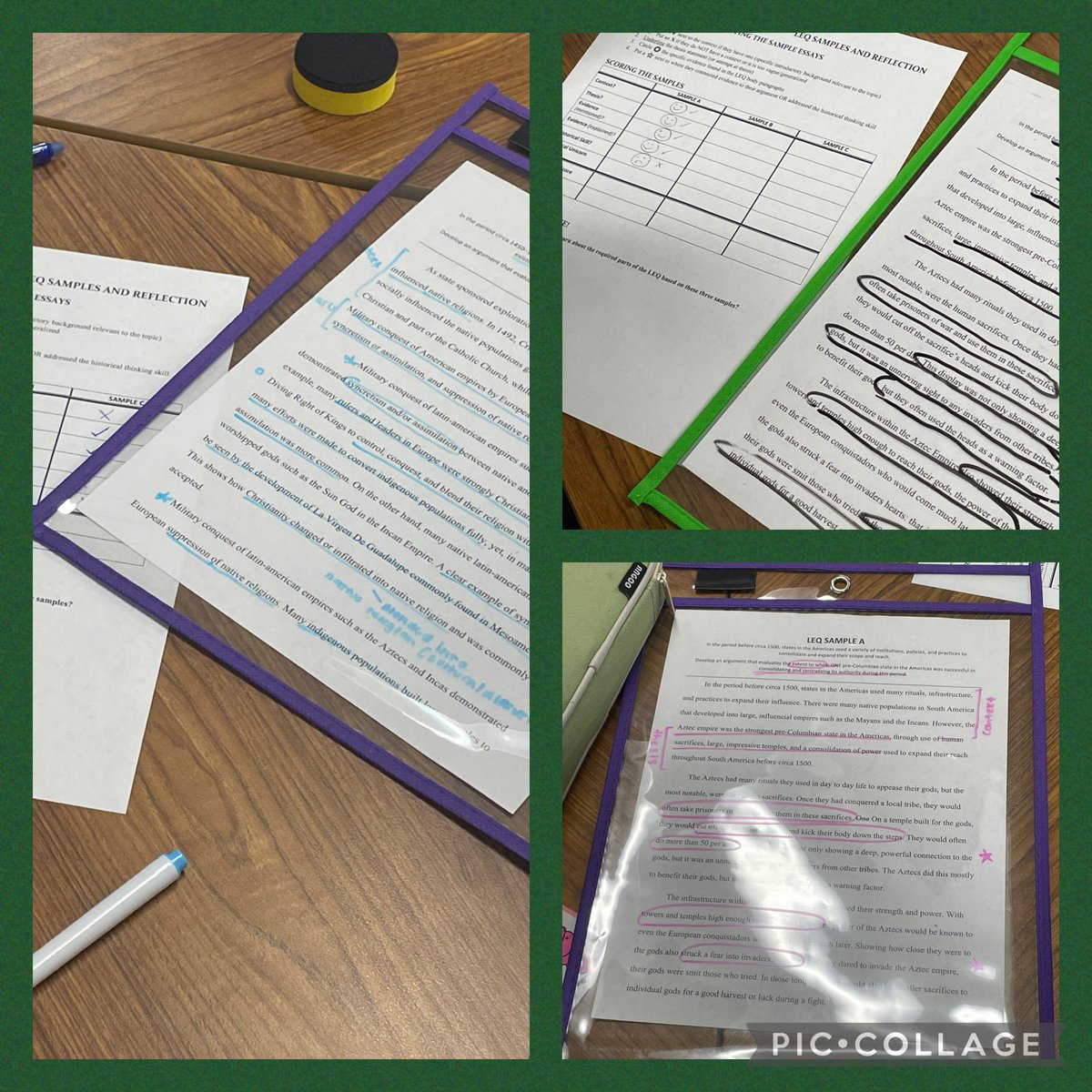 CHuckeba's tweet image. Shout out to @msheathwhapmc for continuously improving her practice! Today’s learning was all about the LEQ. Breaking down responses with partners then student individual reflection time for growth! #maydeforthis