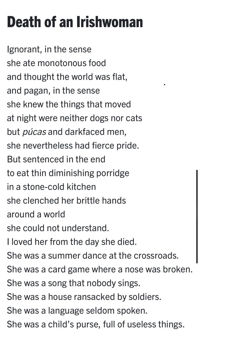 On #PoetryDayIrl 2023 Michael Hartnett’s brilliant poem capturing the memory of his grandmother in Newcastle West, Co Limerick