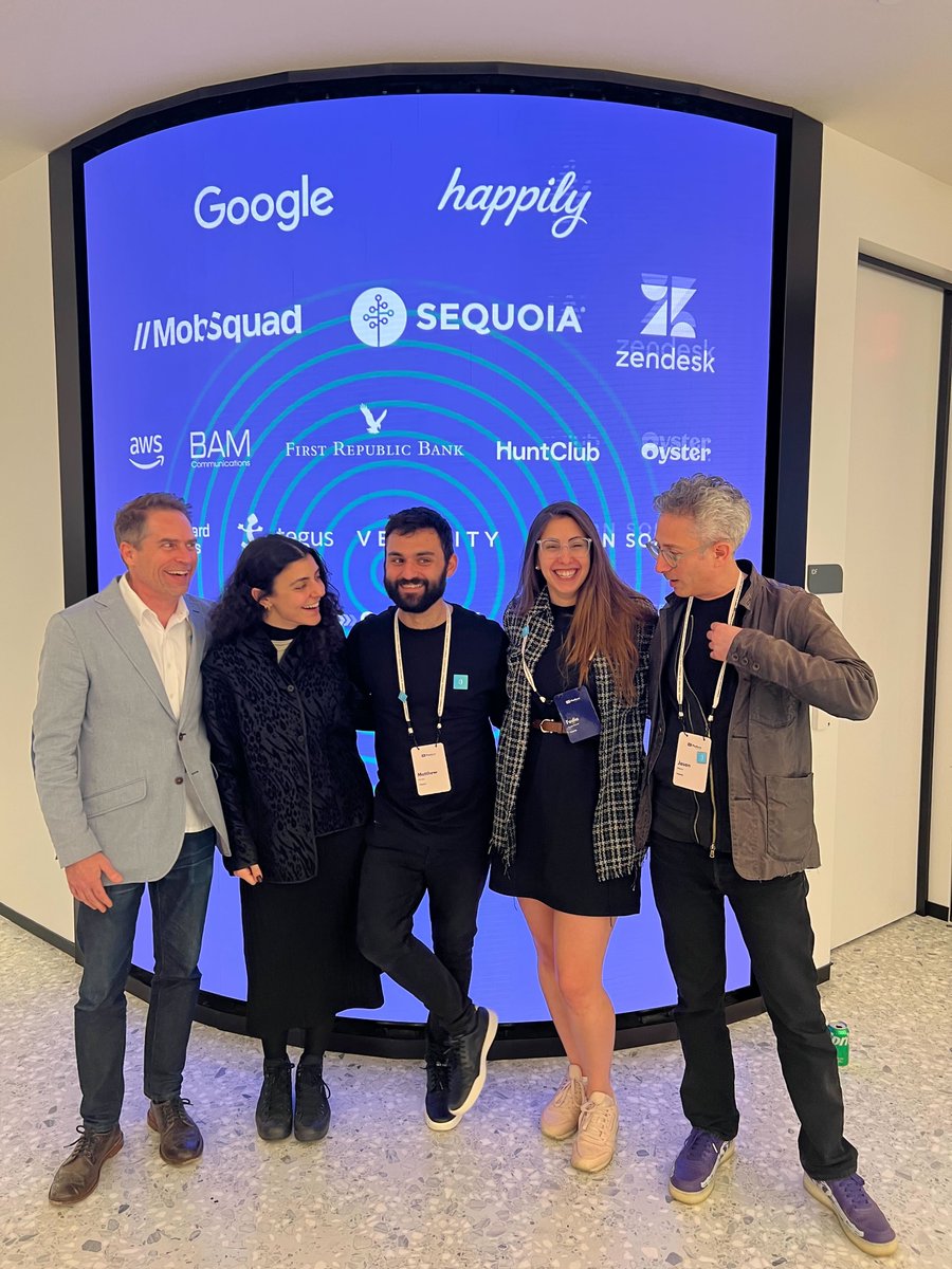 teamhappily's tweet photo. Happily at @vcplatform's Global Community's Summit at @convene in NYC! 😎 ✨
Here is just a fraction of the Happily crew who produced this incredible 3-day hybrid event! From Happily HQ we have here Jason, Sheida, Matthew, Fadia +Jason.
#TeamHappily #VCPlatform https://t.co/DuRrlZeLls