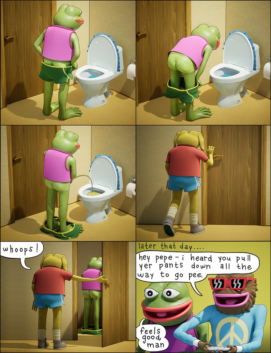 Pepe the Frog NFT Genesis by <a href="/TrystanNFT/">Trystan</a> 
Comics strip "feels good man" from the Boys Club comic series by Matt Furie