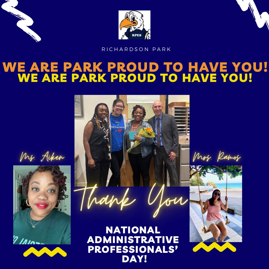 Today is Administrative Professionals’ Day and we are PARK PROUD of Ms. Aiken and Mrs. Ramos. Thank you for all you do! @redclayschools