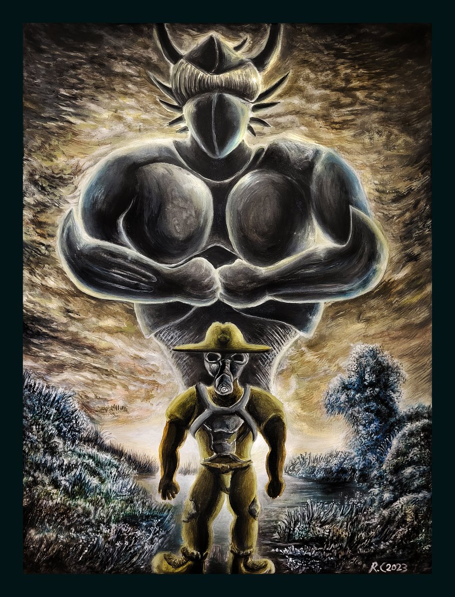OctazureArts's tweet photo. "You don't know a drill sergeant 'till you see one that bestows an even greater sense of resilience, fury, vigor, valor, determination &amp; force."

Artwork(c)R.C. MMXXIII (2023 A.D.)
Acrylic paints on 18"x24" stretched canvas https://t.co/X0QD0q7aVZ