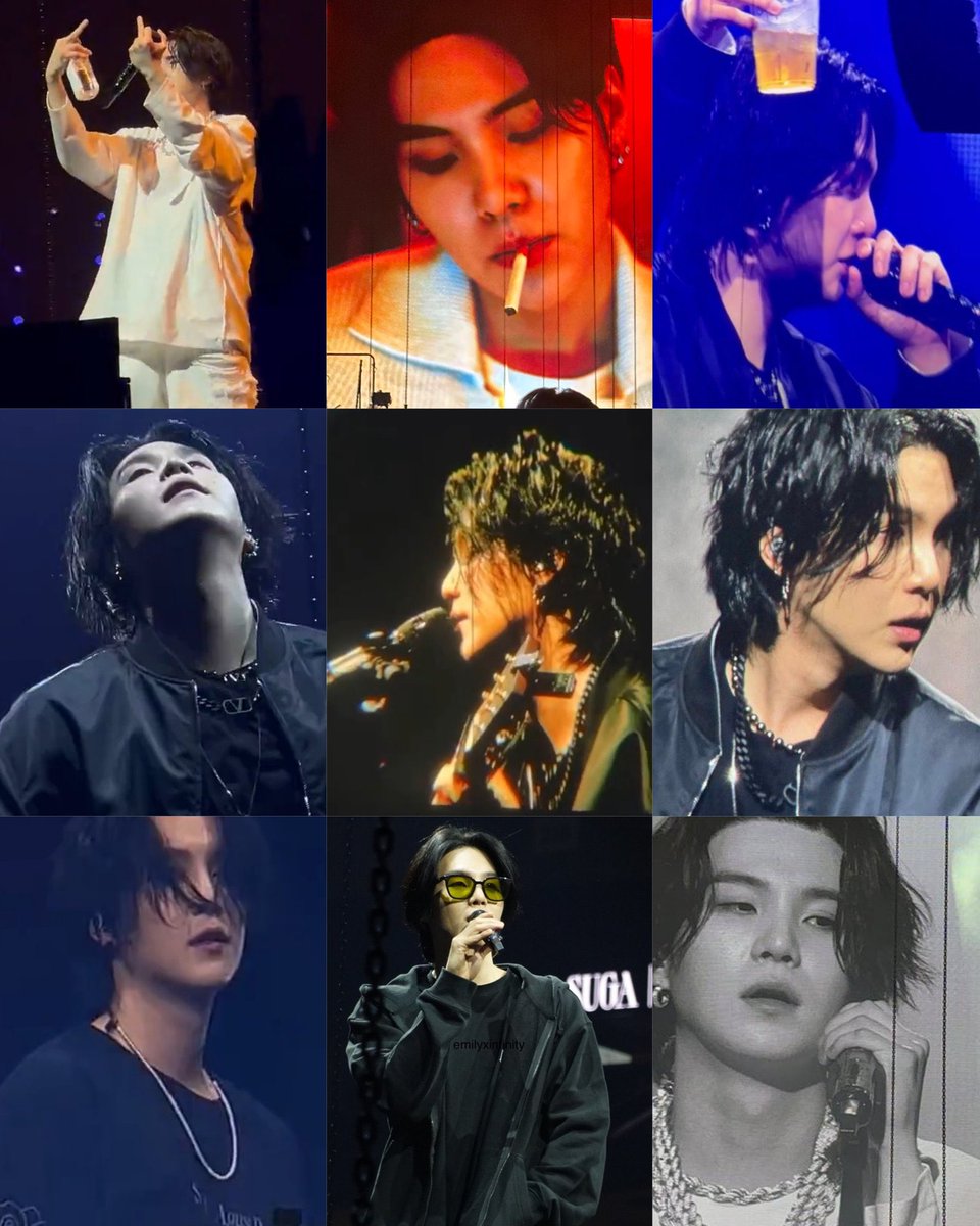 - แจกแอลกอฮอล์หน้าคอน
- ดื่ม whiskey บนสเตจ
- เล่นกีตาร์
- ชูนิ้วกลาง
- เล่นเปียโน
- มีการขึ้นจอไว้อาลัย คุณ sakamoto
- สเตจไฟลุก
- มีหน้าจอให้ดูแบบทุกมุม ด้านหน้า หลัง ข้างซ้าย ข้างขวา ใกล้ ไกล

แหละใช่ครับทั้งหมดนี่เกิดขึ้นภายใน SUGA AgustD TOUR In NewYork วันแรก