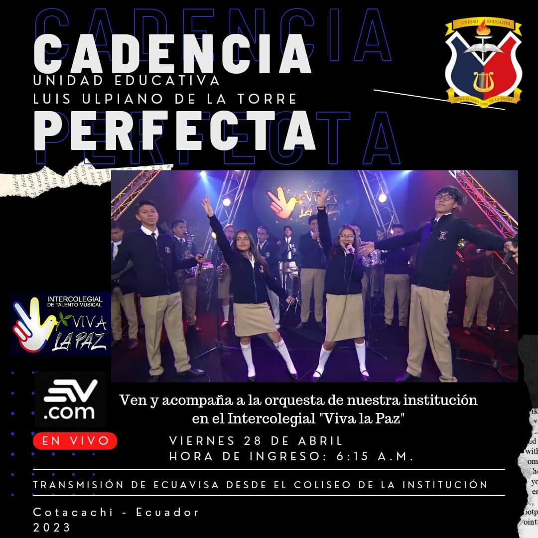fjavierd611's tweet photo. CADENCIA PERFECTA, la orquesta de la @uelut1 realizará su presentación el viernes 28 abril.
Éxitos queridos estudiantes, sabemos que darán lo mejor. https://t.co/HWvtwFoNLe