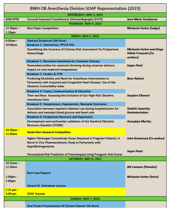 MGB_OB_Anes's tweet photo. We're looking forward to a fantastic #SOAPAM23 with a lot of Brigham anesthesia involvement!! https://t.co/o5bzcA43Xg