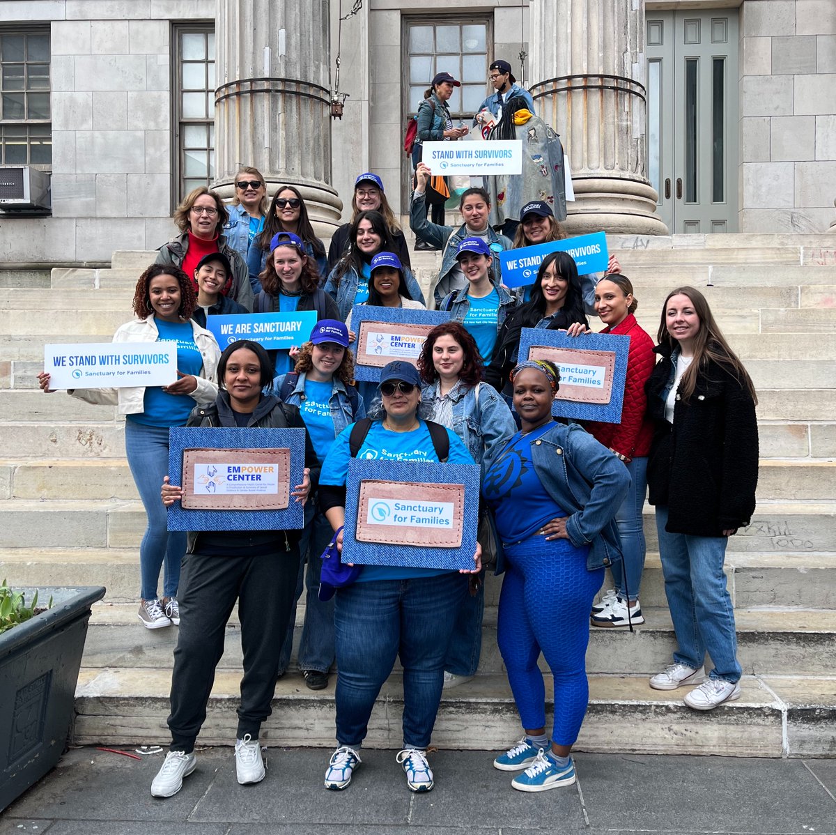 SFFNY's tweet photo. Today on #DenimDay, we marched from across the Brooklyn Bridge, joining forces with fellow advocates, survivors, and supporters. 

Together, we raised our voices against sexual violence and domestic abuse, championing a culture of consent, respect, and safety for all 💜 https://t.co/qlCKo9WJTH