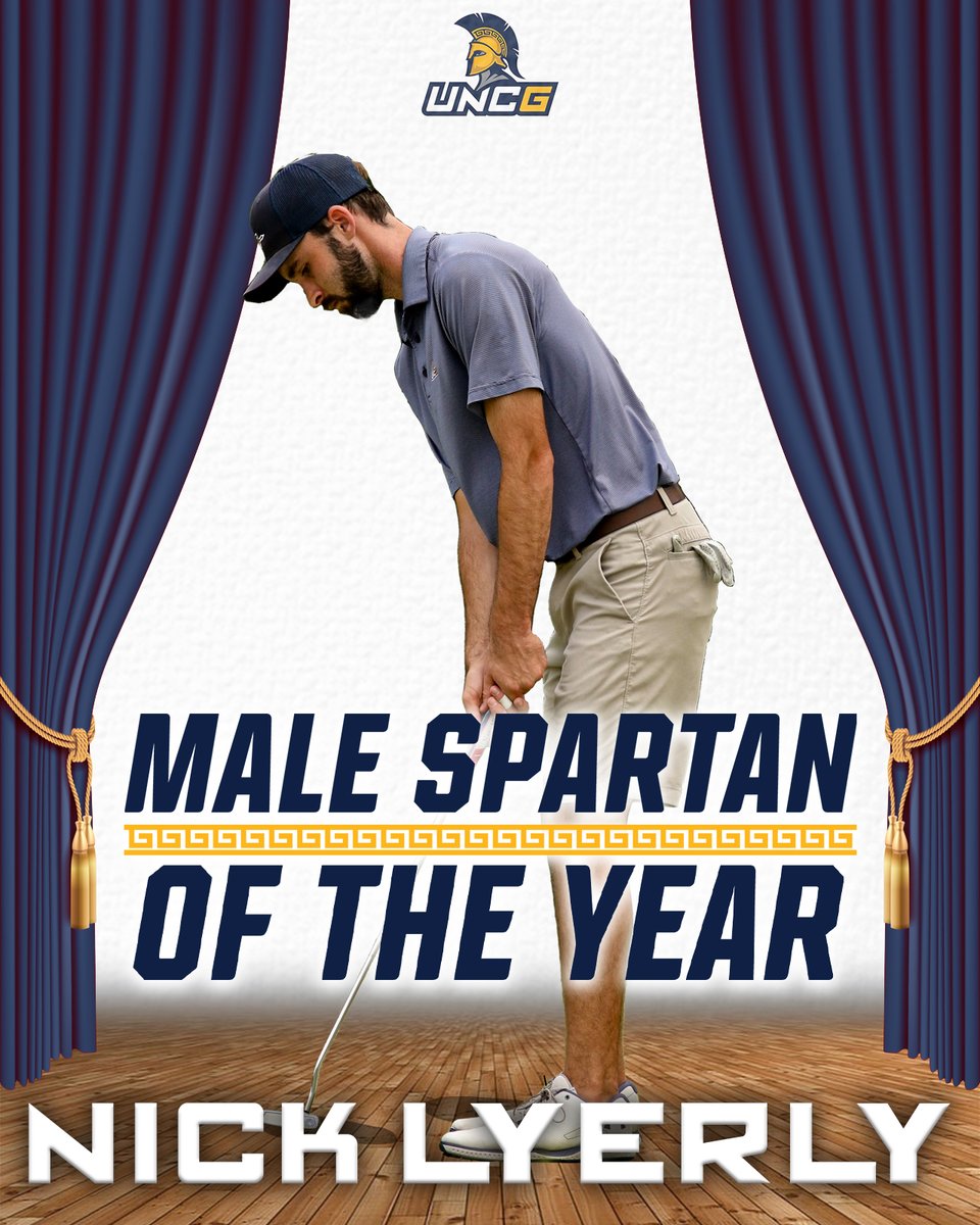 uncgspartans's tweet image. Give a round of applause for ...👏

Male Spartan of the Year
Nick Lyerly, Men's Golf 🏌️‍♂️

#letsgoG