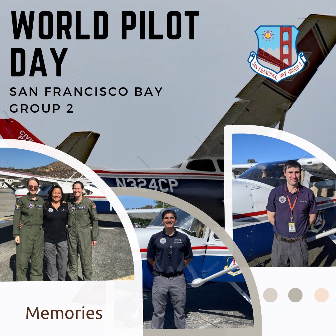 Happy World Pilot Day from the pilots of San Francisco Bay Group 2!

#civilairpatrol #cawgcap  #Sempervigilans #goflycap #searchandrescue #pilots #worldpilotday #worldpilotday2023