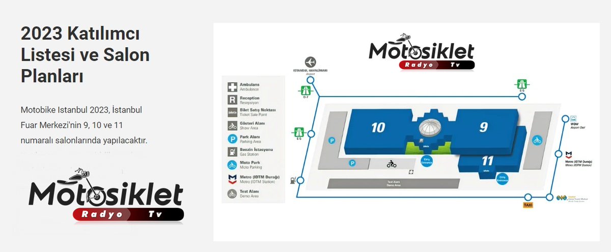 Motosikletradio's tweet image. MOTOBIKE'TA ARADIĞINIZ FİRMA HANGİ HOLDE
İstanbul Motosiklet ve Bisiklet Fuarı MOTOBIKE İstanbul, bugün açılıyor.
Peki aradığınız firmalar hangi salonda yer alıyor.

#motobike #istanbulfuarmerkezi #motosiklet #bisiklet #fuar #motosikletradyotv #motorcycleradıotv
