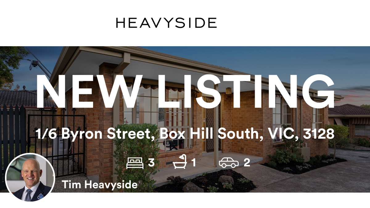 🛌 3 🛀 1 🚘 2
📍 1/6 Byron Street, Box Hill South, VIC, 3128

My latest listing on RateMyAgent.

rma.reviews/aemVCGC3f4FF

...
#ratemyagent #realestate #HEAVYSIDE