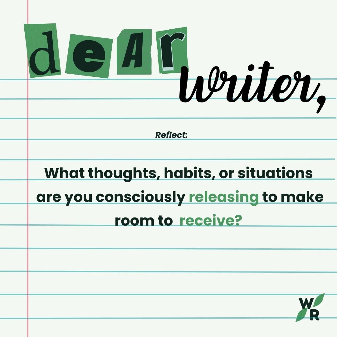 WritingRelation's tweet photo. 04/26/23 

Dear Writer, 

We all want to receive….but what are you willing to release?

Take time to reflect ✍🏽

#journaling #dearwriter #consciouscontent #reflection
#plantaseed #DigitalMarketing https://t.co/RlX2i1ZK1U