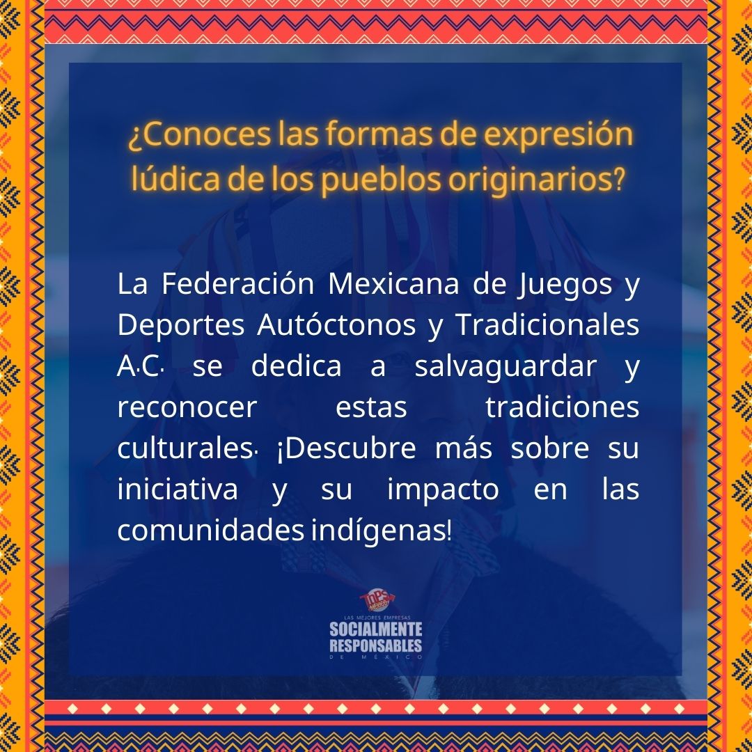 La <a href="/Autoctonos_mx/">juegos autoctonos</a>  es una iniciativa que nació en 1988 y formalizó en 1997. Su objetivo es proteger y fomentar las formas de expresión lúdica de los pueblos originarios, mediante la participación de líderes deportivos, indígenas, sociedad civil y de instancias gubernamentales.