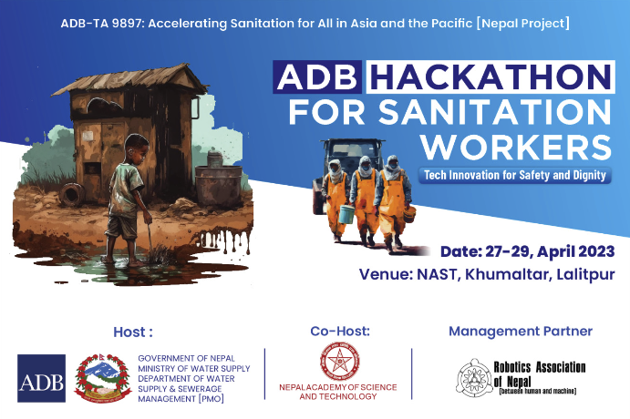 ictframe's tweet image. ADB Hackathon For Sanitation Workers

Hackathon Event - Days: 27-29 April 2023, Time: 10:00-16:00, Venue: NAST, Khumaltar, Lalitpur

#ADBHackathon #ran #dwssm #nast #ADB #sanitationworkers #dignity #safety #ictframe