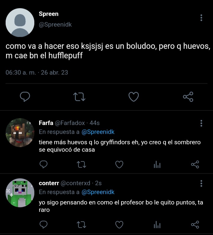 mwupssie's tweet photo. [AU SPRUAN X HOGWARTS]

Donde un Hufflepuff se enamora de un Slytherin que no entiende sus señales.

O 

Donde en Hogwarts tienen Twitter y Jn demuestra en su cuenta lo frustrado que lo tiene que el lindo chico que lo ayudó a estudiar no entienda que está enamorado de él. https://t.co/SYrZB97g11