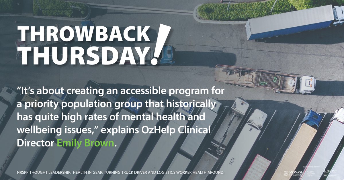 Heavy vehicle drivers are highly skilled professionals, carrying high levels of responsibility, as well as critical loads. Read the full 'Health in gear: turning truck driver and logistics worker health around' Thought Leadership piece here: nrspp.org.au/resources/nrsp… "