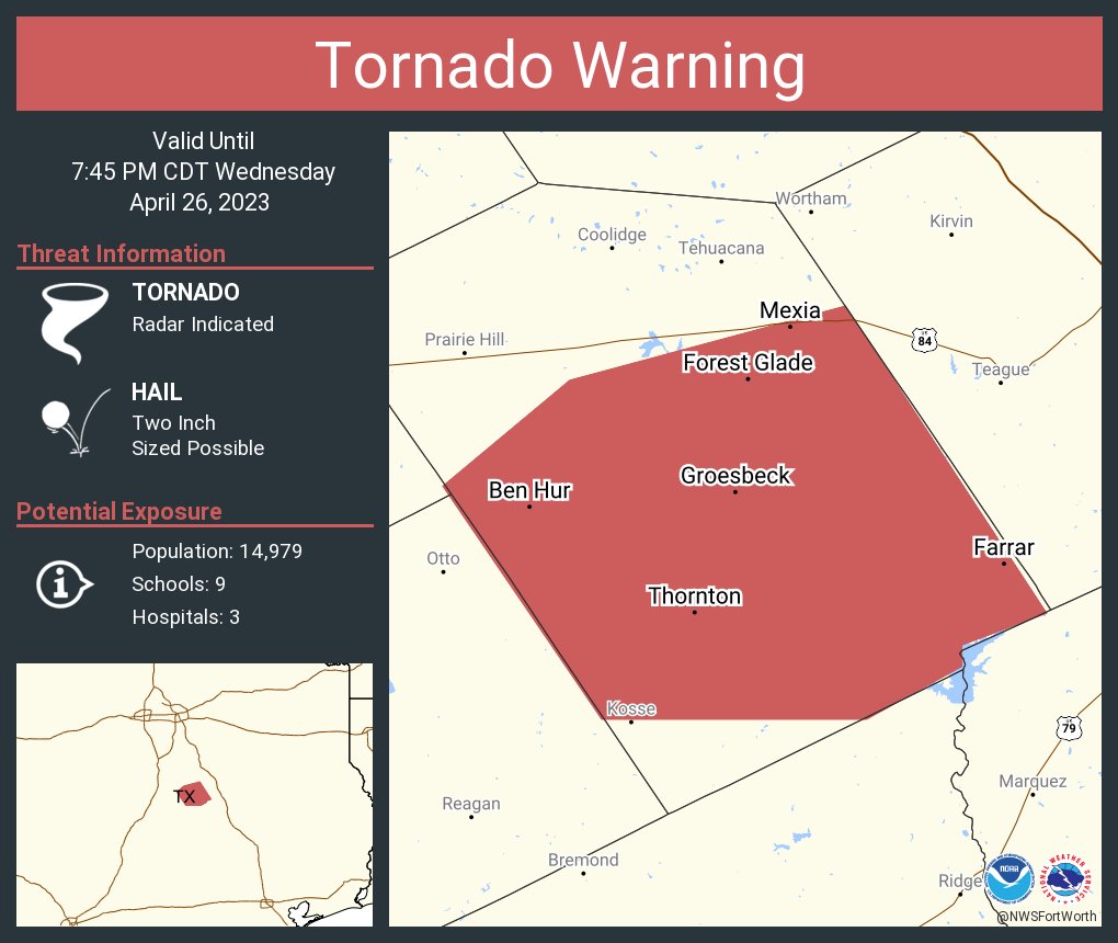 NWS Tornado on Twitter "Tornado Warning including Mexia TX, Groesbeck