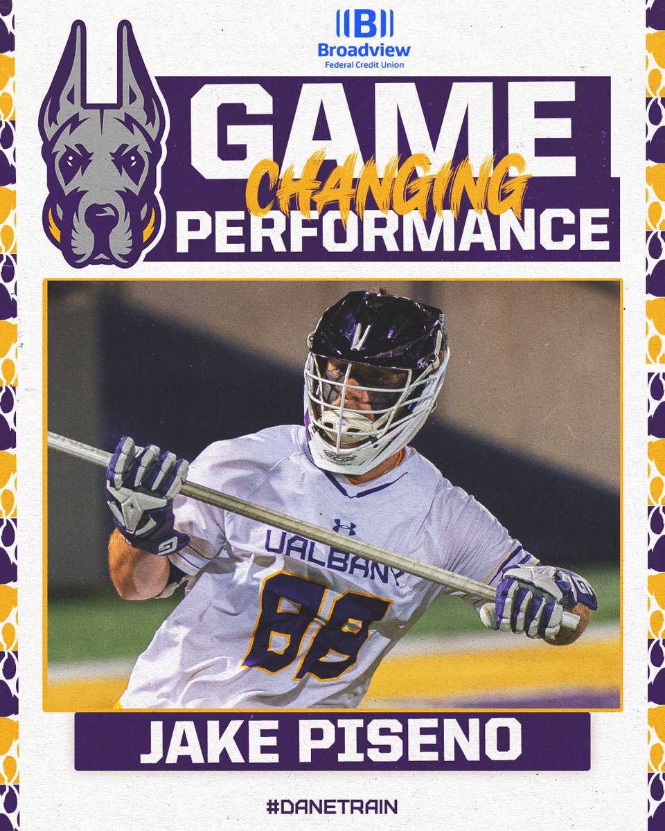 UAlbanyMLax's tweet photo. With two assist, eight ground balls, and four caused turnovers this afternoon against #12 Penn, Jake Piseno is our @SEFCU Game Changer.

#UAUKNOW https://t.co/EJZwIZiFHp