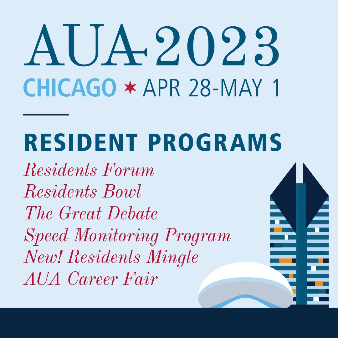 📣📣📣 #AUA23 is around the corner, and your Residents and Fellows Committee has some exciting trainee-focused programming that you should NOT miss!!! Check out some highlights below!👇🏽🧵