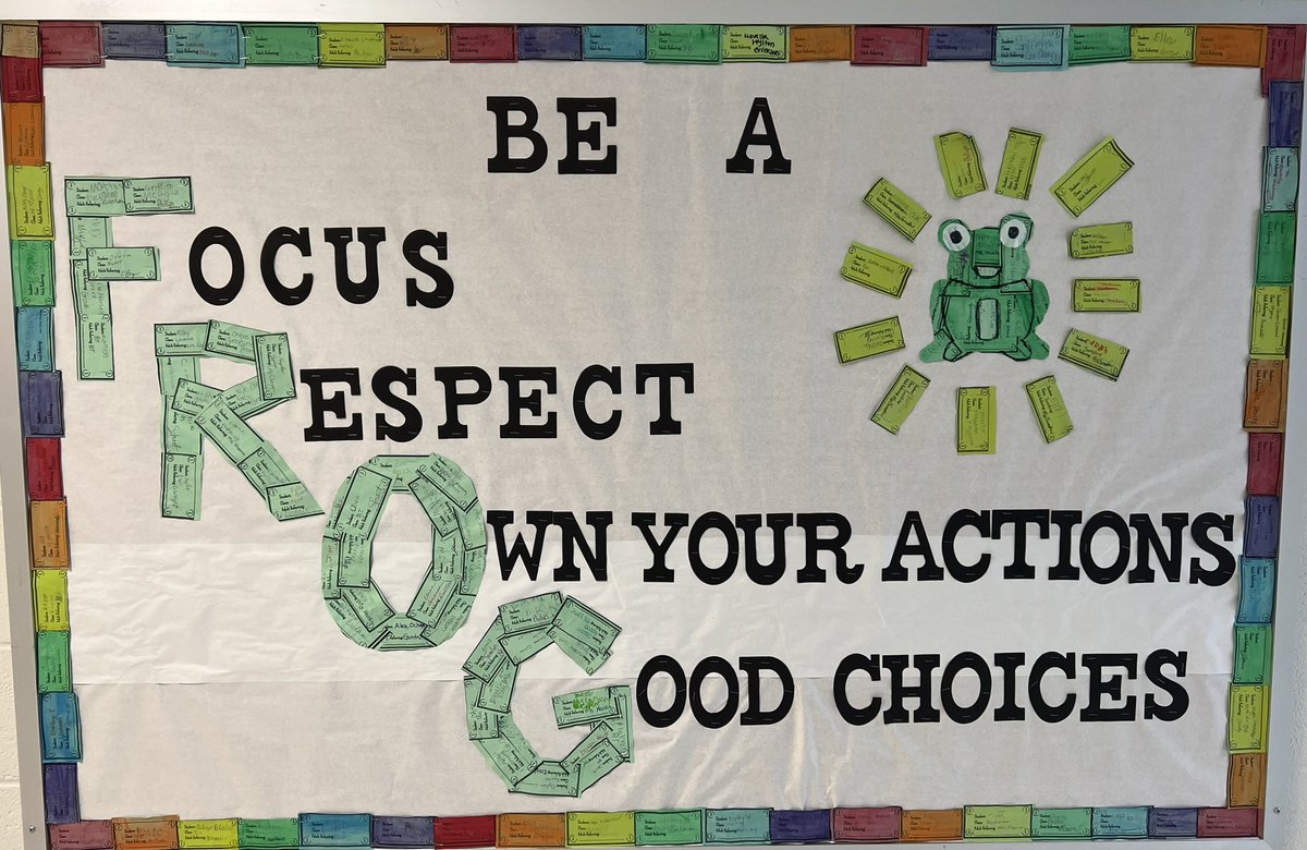 Our <a href="/FBEFrogs/">Falling Branch Elem</a> are super excited to receive “Dojo Dollars” when others observe them showing great F.R.O.G. expectations! 🐸 Check out this amazing bulletin board created by our PTO out of collected Dojo Dollars! Wow!🤩 <a href="/ClassDojo/">ClassDojo</a> ☔️💵😊🐸