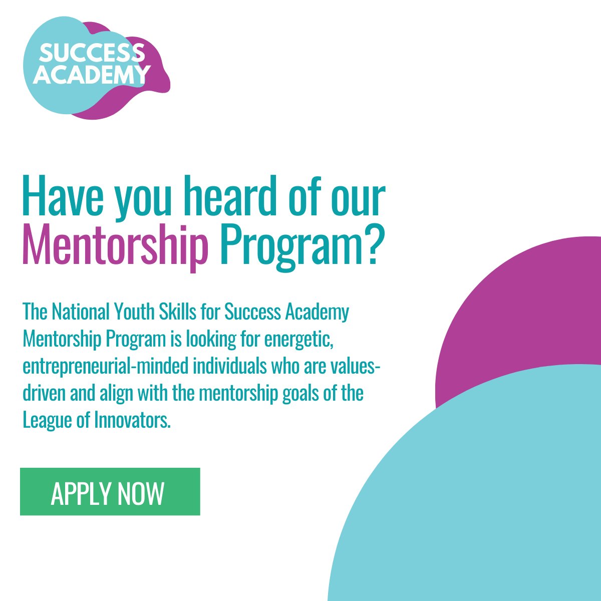 Check out this exciting opportunity to become a mentor with The National Youth Skills for Success Academy Mentorship Program! loisuccessacademy.org/mentorship-pro…