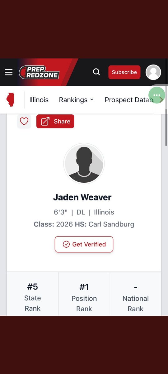 I'm honored to receive this ranking from <a href="/PrepRedzoneIL/">Prep Redzone Illinois</a>  I will continue to improve and put in the work!!@EaglesAthletics <a href="/SandburgEagles/">Sandburg Eagles Football</a>