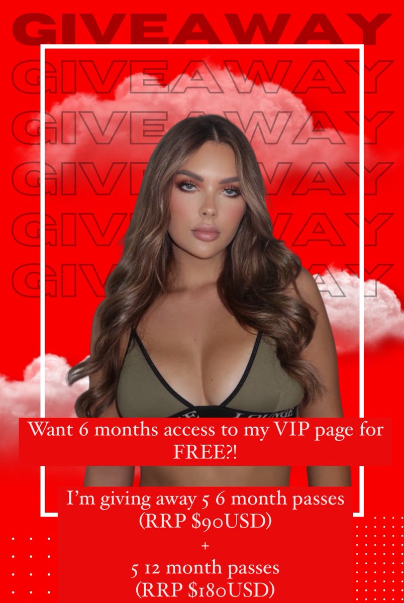 Giving away $1350USD of VIP page subscriptions. Enter at onlyfans.com/iamsarahharris… All you have to do it subscribe in the next 48 hours to be in to win one of 10 FREE passes for 6months-1 whole year!!!