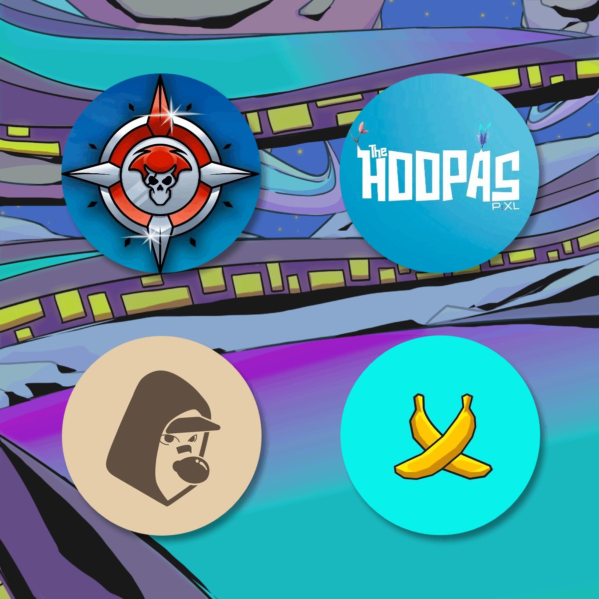 Four races today! 🏁 <a href="/AHOY_Pirates/">AHOY 🏴‍☠️</a> <a href="/TheHoopasNFT/">The Hoopas™</a> <a href="/NftGutyz/">Gutyz</a> @Monkes_NFT 

Racers' home is on Solana, but we're taking the fun cross-chain, providing WL spots for projects on Solana, Sui &amp; Polygon 🍄