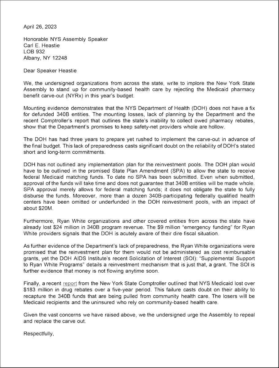 RyanHealthNYC's tweet image. Community-based providers like Ryan Health are calling on @nysa_majority to stand up for our patients and reject the Medicaid pharmacy benefit carve out. @AmyPaulin @CarlHeastie #CancelTheCarveout #Save340B #SaveOurSafetyNet
