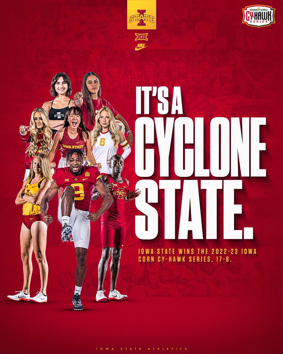 It’s a CYCLONE STATE!🌪️🚨

<a href="/CycloneSB/">Iowa State Softball</a> beats Iowa, 7-4 and Iowa State wins the 2022-23 <a href="/iowa_corn/">Iowa Corn</a> Cy-Hawk series, 17-8! 🏆