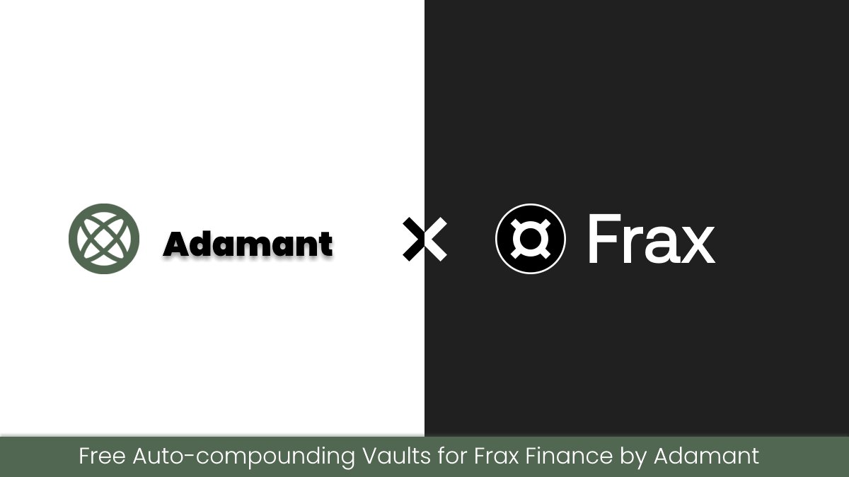 Adamant has partnered with @fraxfinance to offer their users the opportunity to maximize their yield for free! These Arbitrum vaults all have no fee! * Curve VST/FRAX * Arbidex FRAX/USDC * Arbidex ETH/sfrxETH More details: adamantfinance.medium.com/partnership-an…