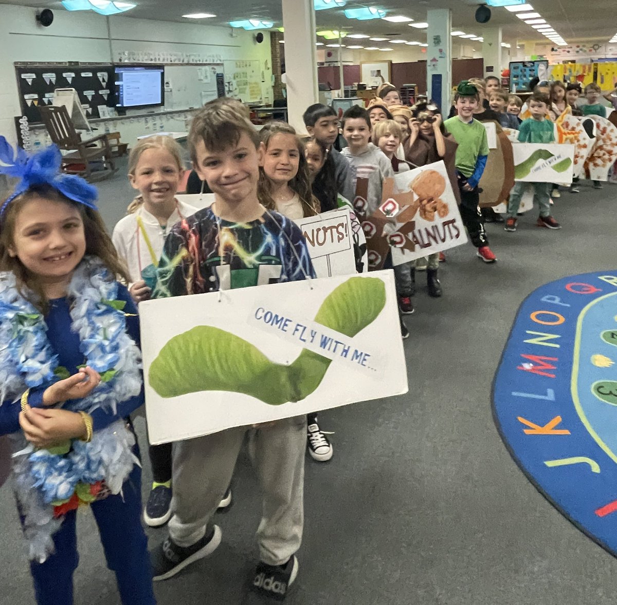 MrsKasmarcak's tweet photo. Pep talk before the big show.  Lining up and getting ready.  The show.   Coming back to class and finding a surprise on our desks from our peaceful pups.  What an awesome day!! https://t.co/SEQNxrF2wz