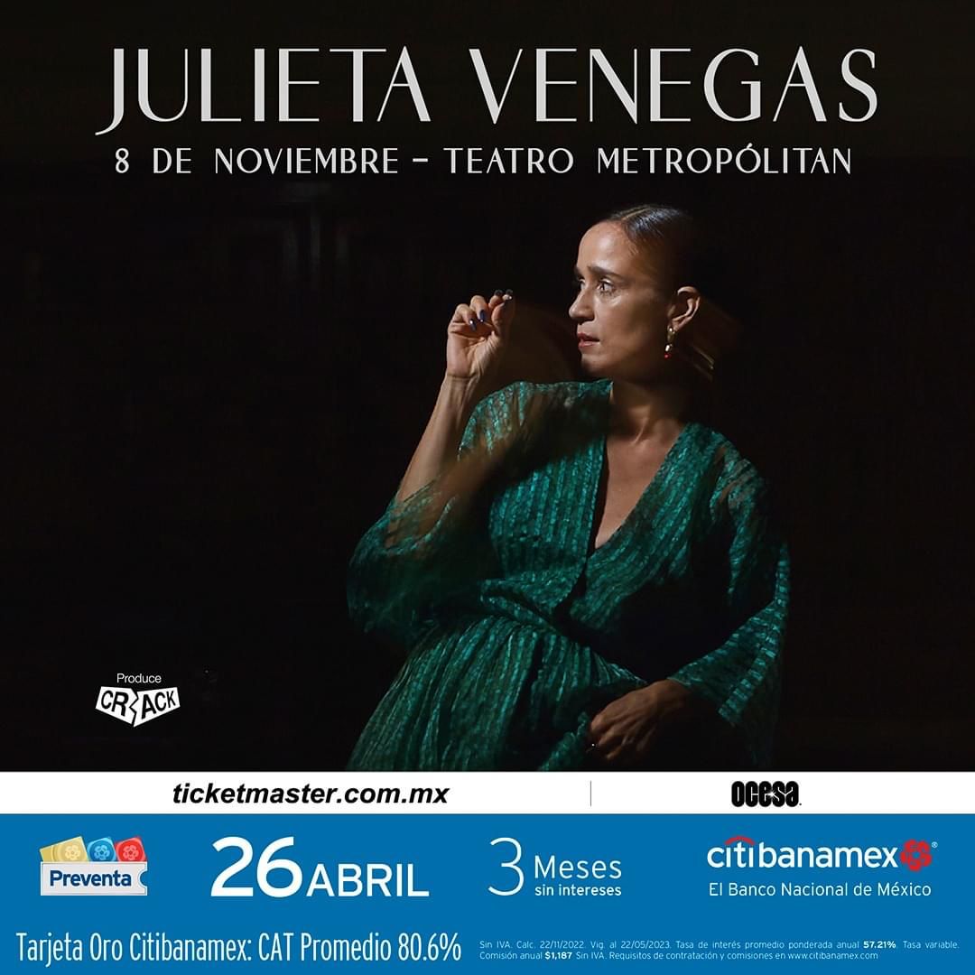 ExplosionVisual's tweet photo. Las canciones de #JulietaVenegas siempre nos dan algo más y esta vez nos darán una increíble noche en el #TeatroMetropólitan🖤

#PreventaCitibanamex: 26 abril https://t.co/jH2mjaUpca