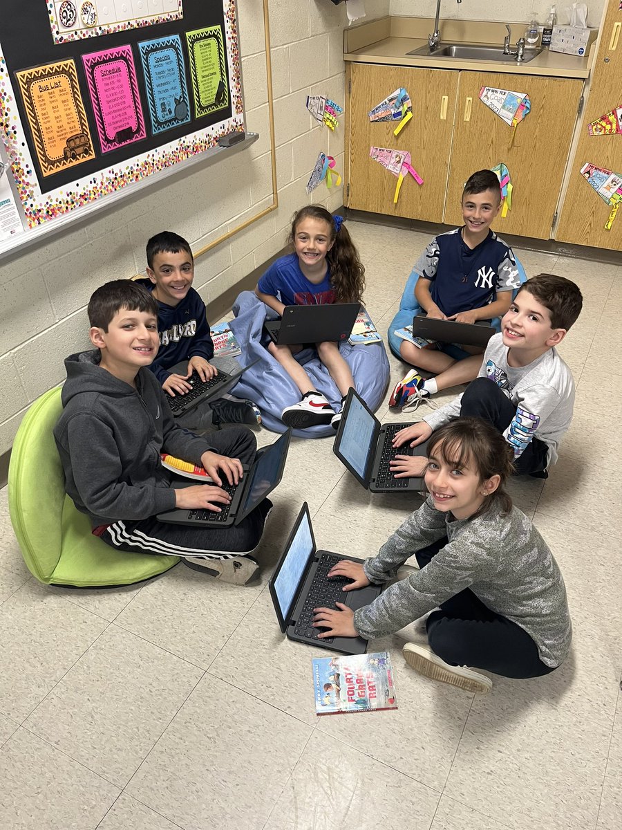 MrsMcGurl's tweet photo. Ended our trade book unit today with a literature circle to share and discuss our thoughts! 📖 #bookclub @FJDugan @MTPSNJ https://t.co/yJDGKHuuZu