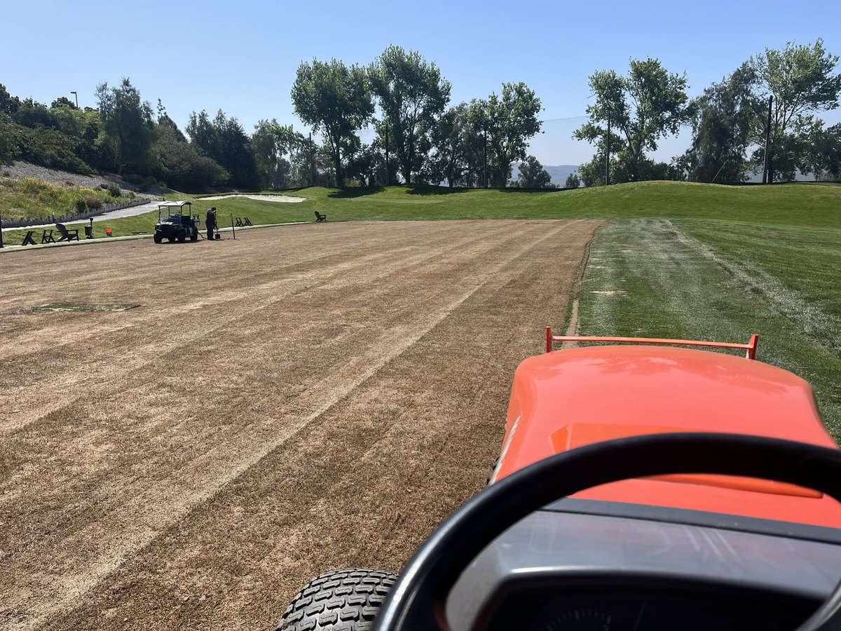 Preparing this driving range for new sod.