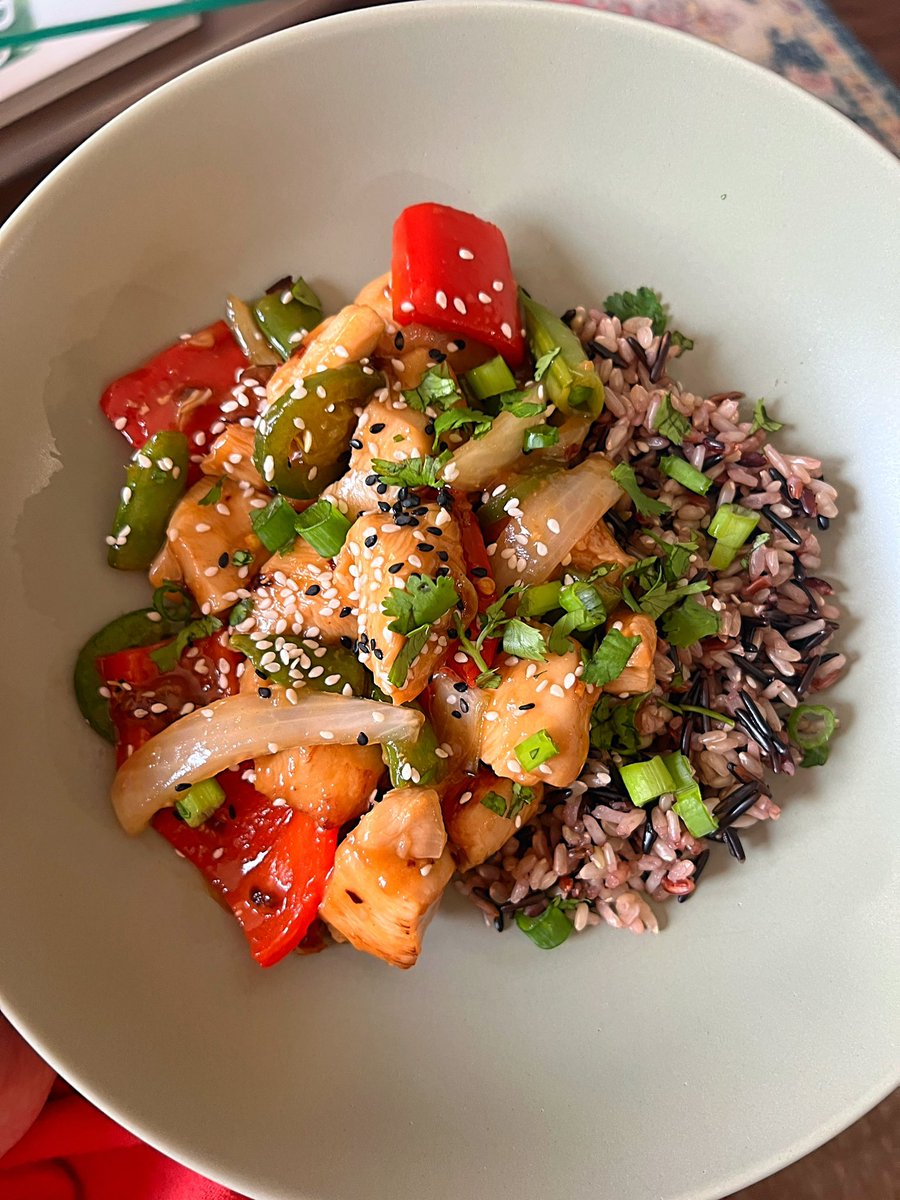 laura lux 🦖🪐 on Twitter "made teriyaki chicken with wild rice for dinner 👍🏻"