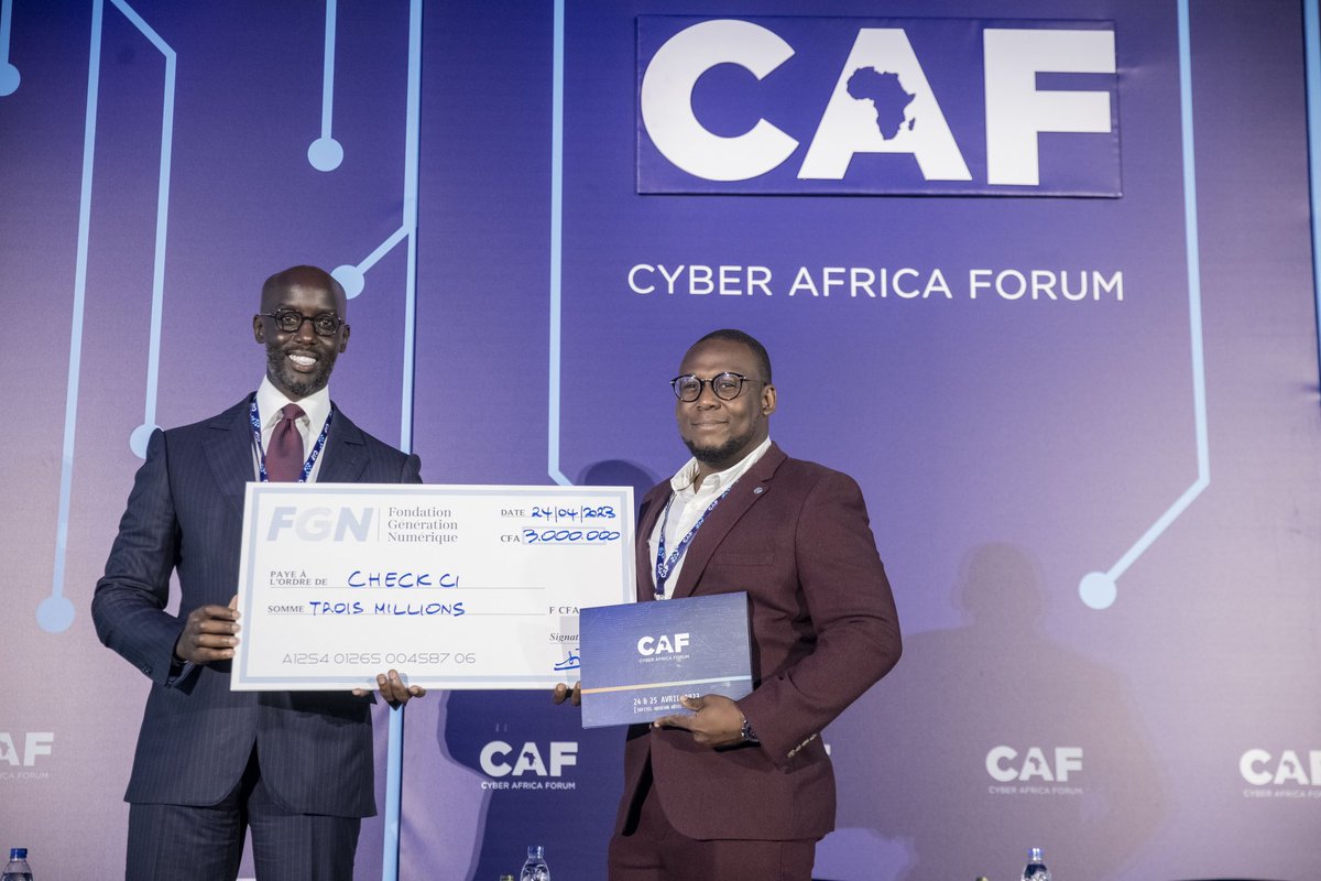 cedricdiarra's tweet photo. J’ai été ravi de participer à la 3ème edition du #CyberAfricaForum, ce lundi 23 et mardi 24 avril 2023. 

Ce fut l’occasion pour moi de réaffirmer l’engagement de la #FondationGénérationNumérique pour le secteur de la #Cybersécurité. https://t.co/c2FIFNaqwf