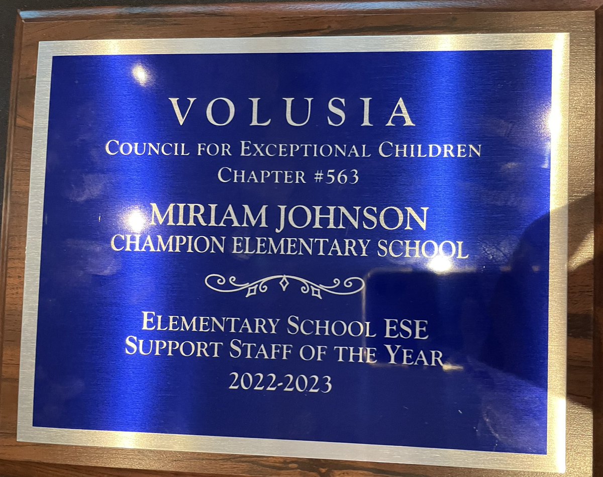 Congratulations to our own Miriam Johnson, VCS Elementary ESE Support Staff of the Year!! And Congratulations to Mrs. Tiffany Warren for her nomination as ESE Inclusion Teacher of the Thank you for all you do to support our students. <a href="/volusiaschools/">Volusia County Schools</a> <a href="/CarmenBalgobin/">Dr. Carmen J. Balgobin</a>  <a href="/DrValleJ/">Dr. Julio Nazario-Valle</a>