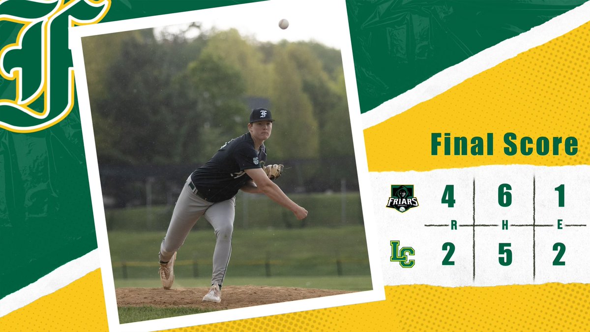 Bonner_Baseball's tweet photo. 🔰Final🔰

Friars - 4
Lansdale Catholic - 2

🟢Nocella: 2-for-4, 2RBI, 2 SB
🟡Henry: 7.0 IP, 5 H, 2 R, 1 BB, 7 K

Next: Monday 5/1 at Archbishop Carroll https://t.co/LF5FqUUMSY