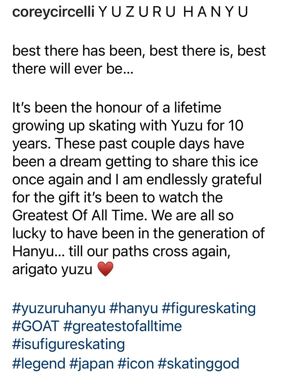 CostanzaRdO's tweet photo. And here are Corey’s beautiful words ♥️ #羽生結弦 #HANYUYUZURU𓃵 #TorontoCricket https://t.co/pUc4ArSk86
