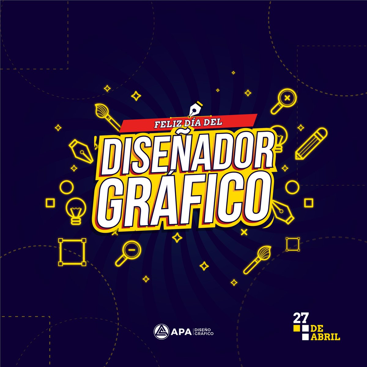 apadisenografic's tweet photo. #27Abril | Feliz día del diseñador gráfico a todos❤️🎊🎉

#diadeldiseñador #diamundialdeldiseñografico #diainternacionaldeldiseño https://t.co/3UCJseBbEs