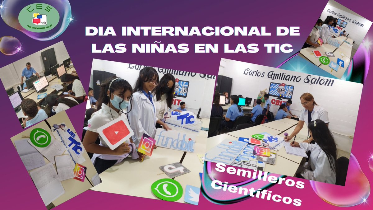 Día Internacional de las Niñas en las TIC. Estudiantes de la U.E.N Carlos Emiliano Salom con actividades Lúdicas, Robótica, Informática.
#semillerocientifico 
#Ciencia